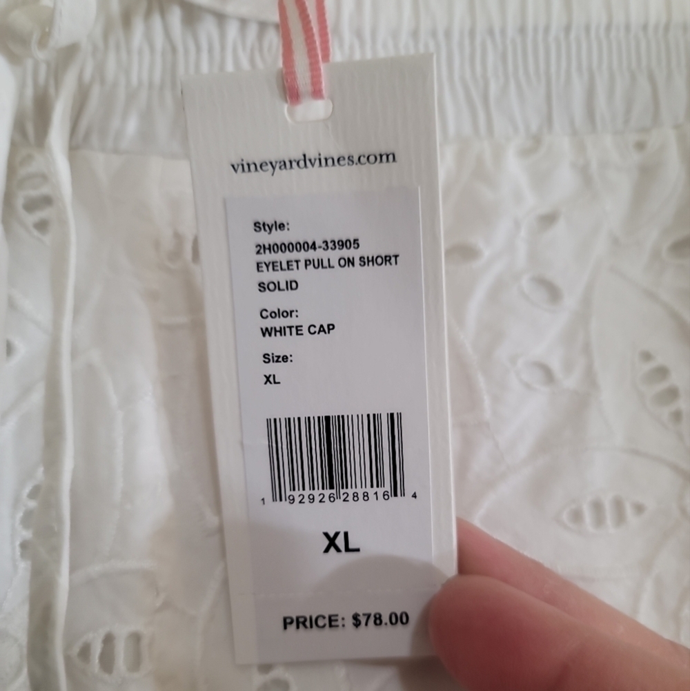 NWT Vineyard Vines Eyelet Pull-on Shorts in White XL 3.5" - Picture 5 of 6